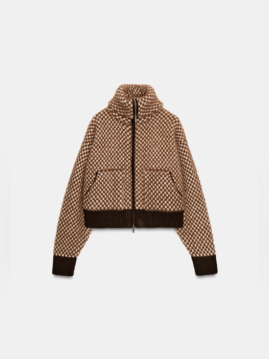 Zara Jackets & Blazers - Zara Contrast Knit Faux Fur Bomber Jacket